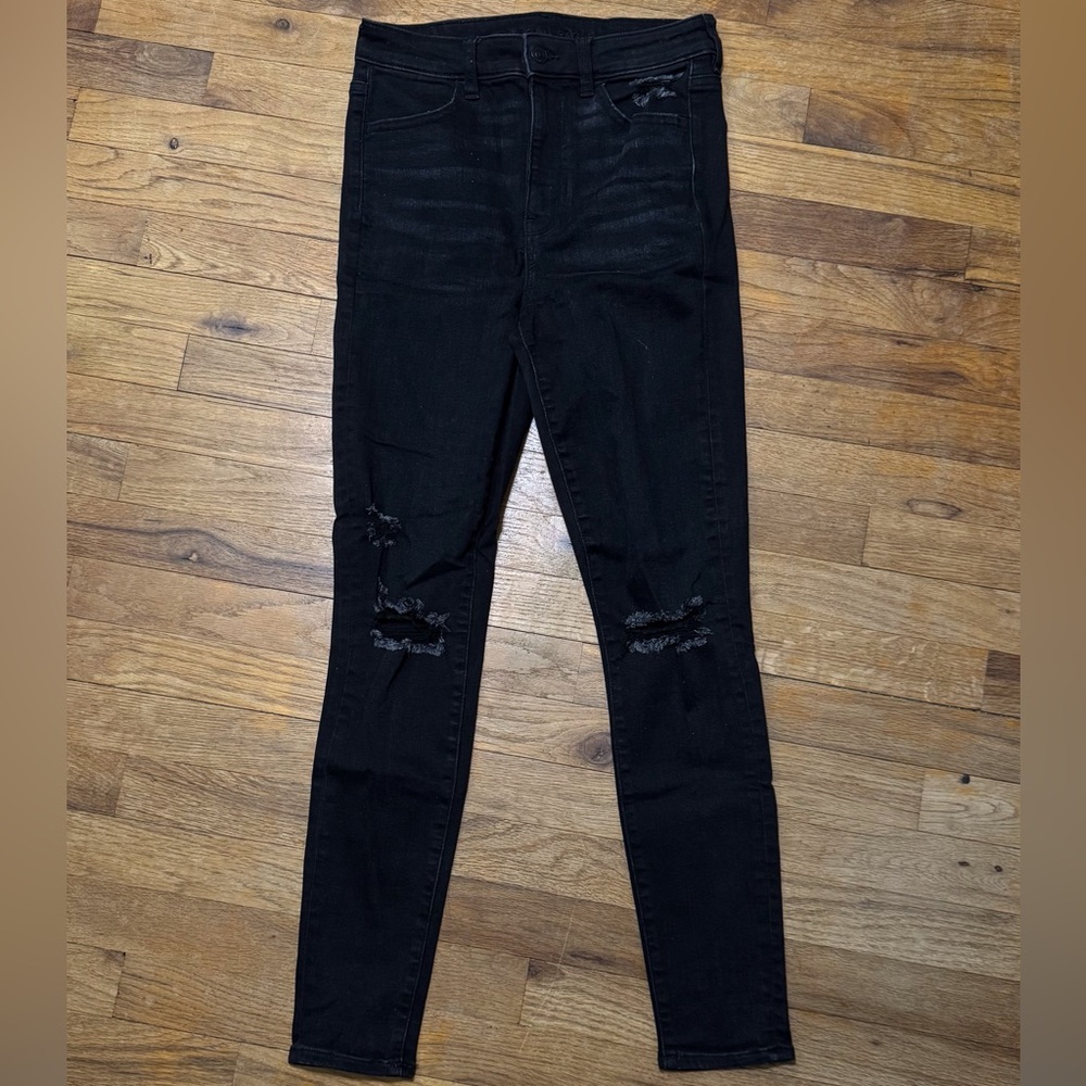 American Eagle Distressed Black Jeggings